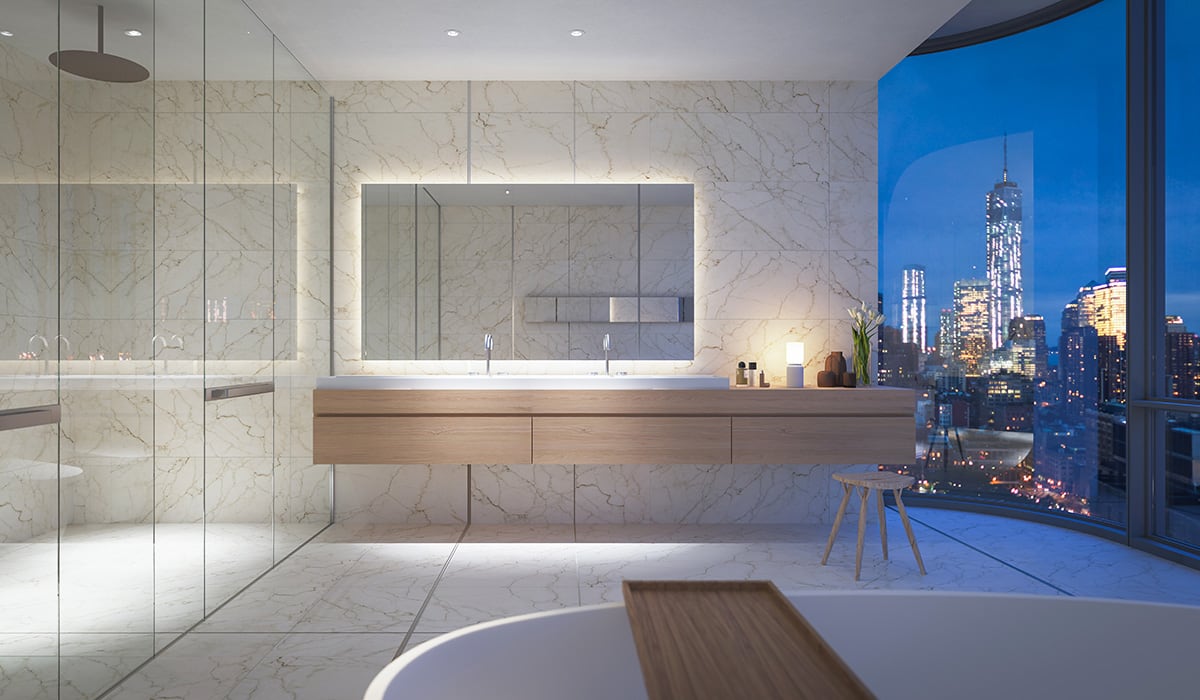 Luxe Digital luxury condo New York 565 Broome SoHo penthouse bathroom
