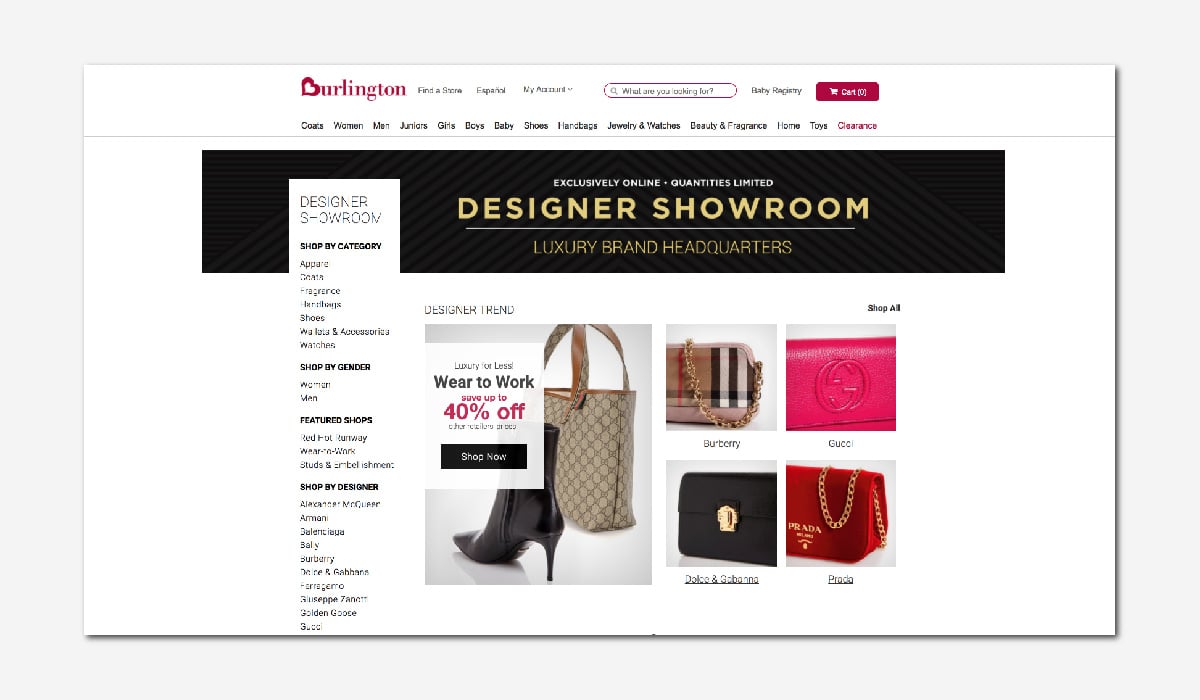 online luxury private sales discount website Burlington Luxe Digital
