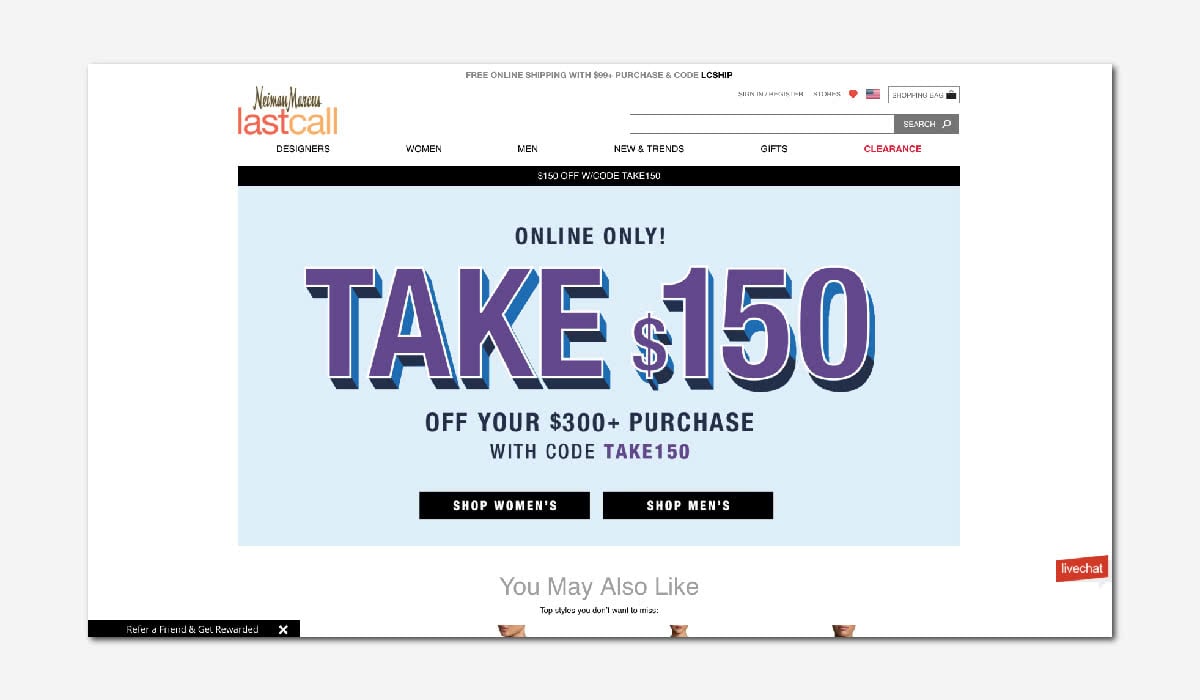 online luxury private sales discount website Neiman Marcus Last Call Luxe Digital