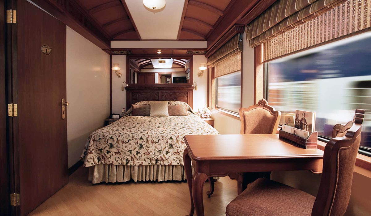 Maharajas Express luxury train bedroom India tour - Luxe Digital