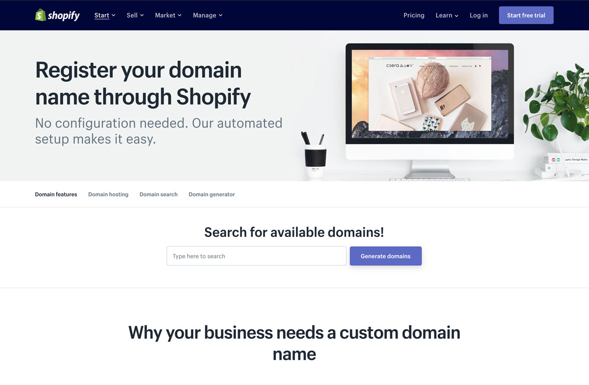 how to register a Shopify domain name - Luxe Digital
