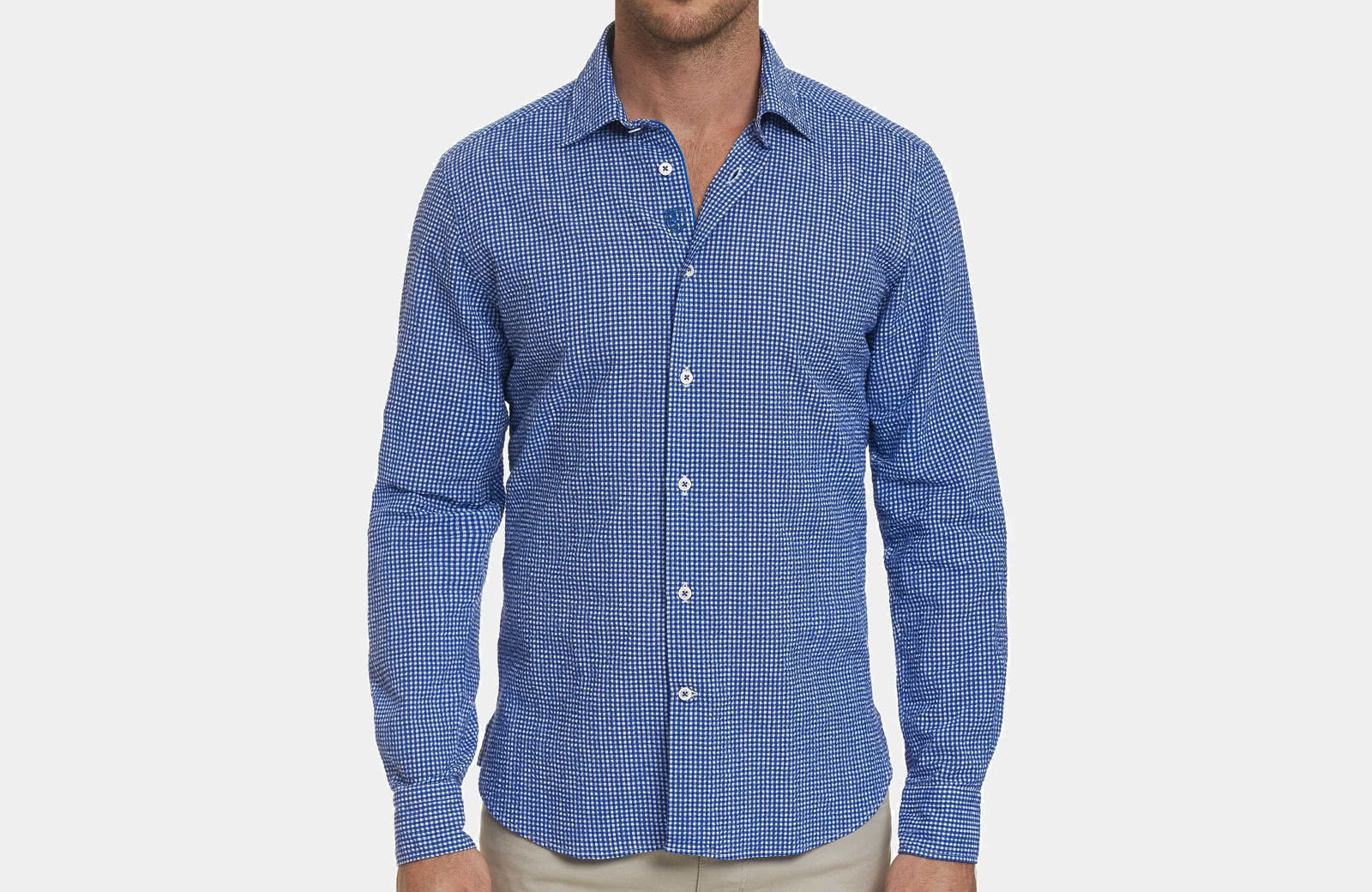 Robert Graham best men summer designer shirt blue checks - Luxe Digital