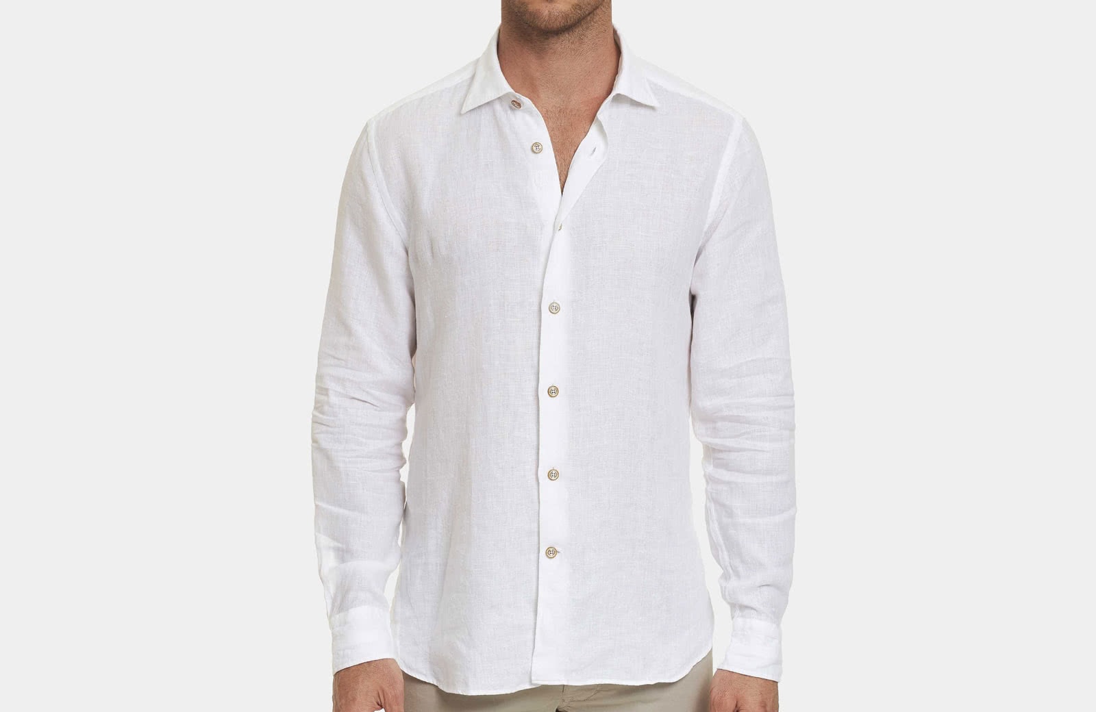 Robert Graham best men summer designer shirt white linen - Luxe Digital