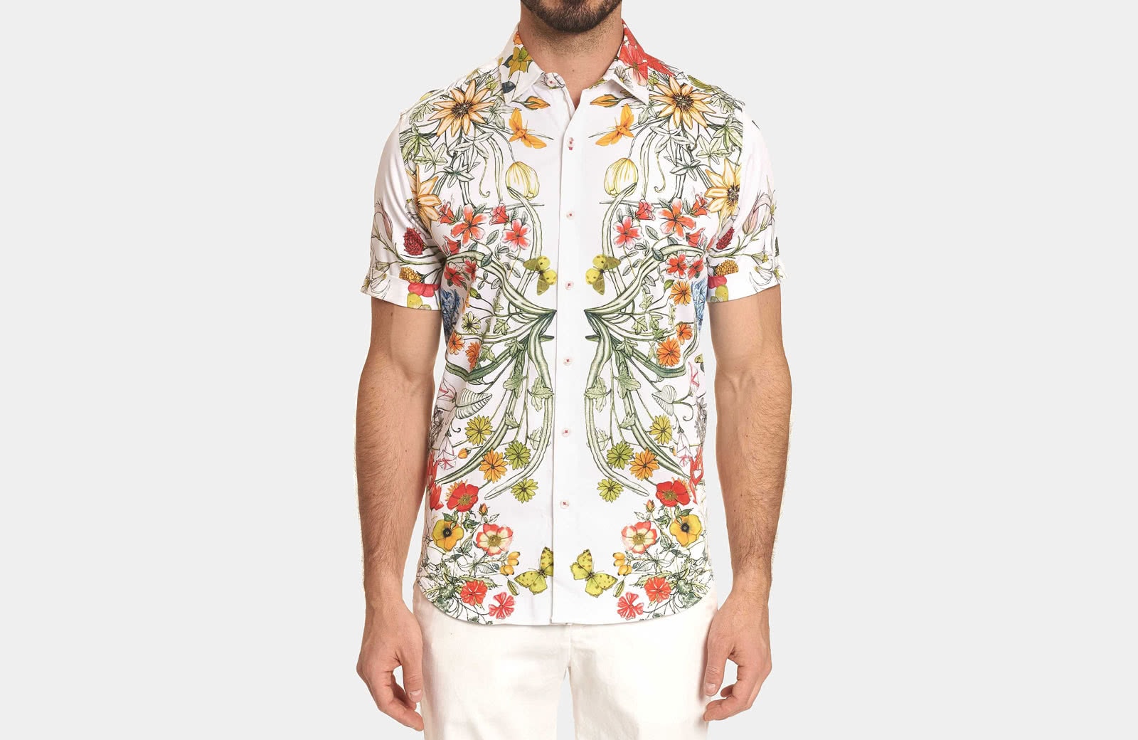 Robert Graham best men summer designer short sleeve shirt floral pattern - Luxe Digital