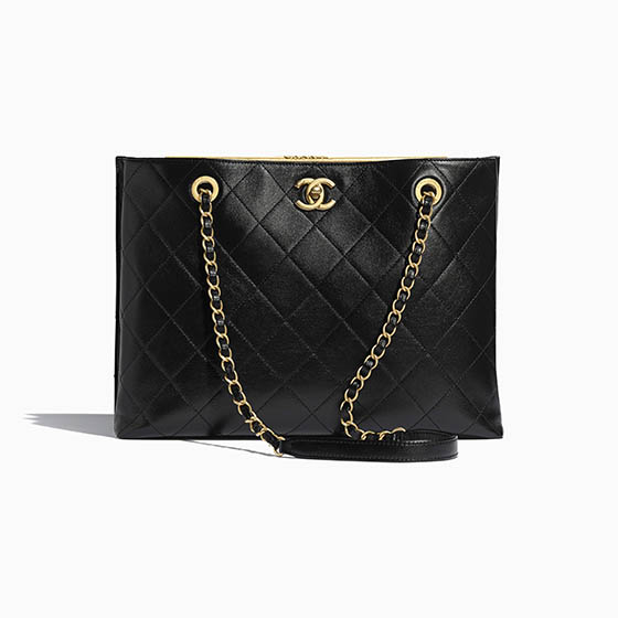 Chanel black leather tote best luxury brands - Luxe Digital