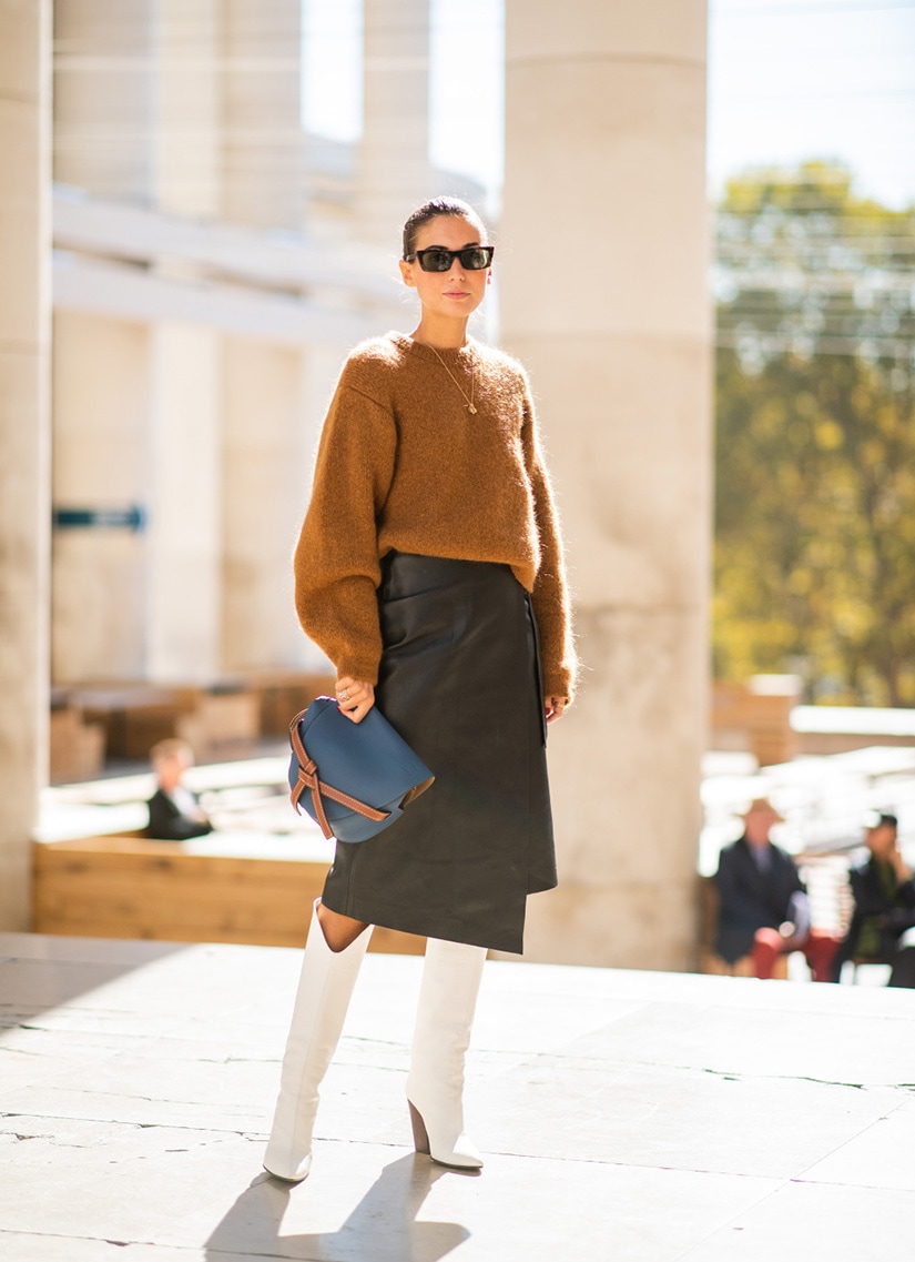 leather skirt business casual