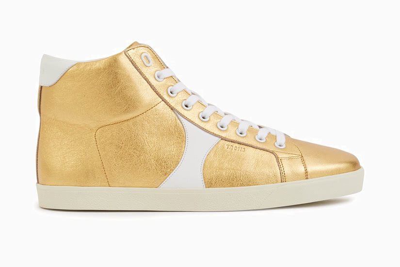 gold high top sneakers womens