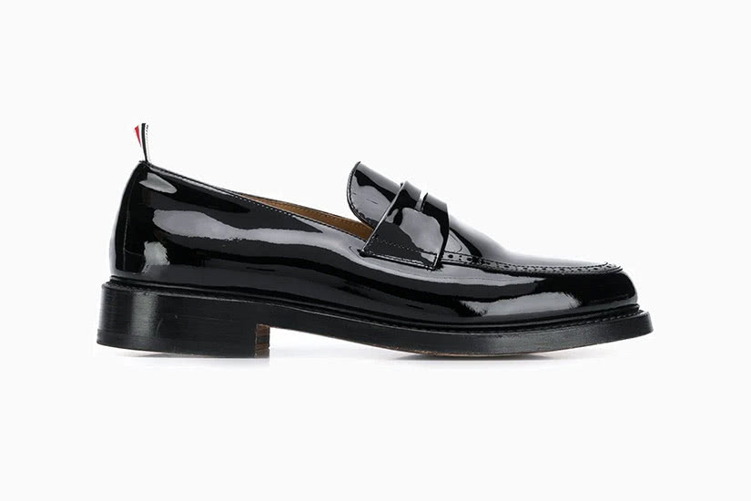 mens black shiny loafers