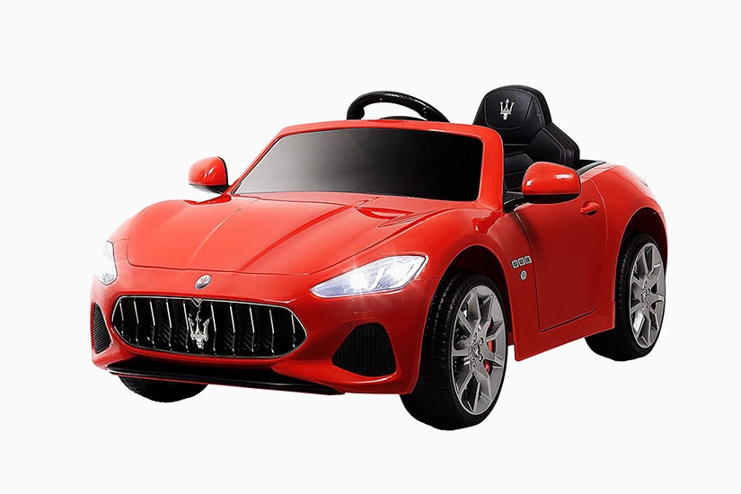 best electric cars kids maserati grancabrio 12v battery powered ride-on premium - Luxe Digital