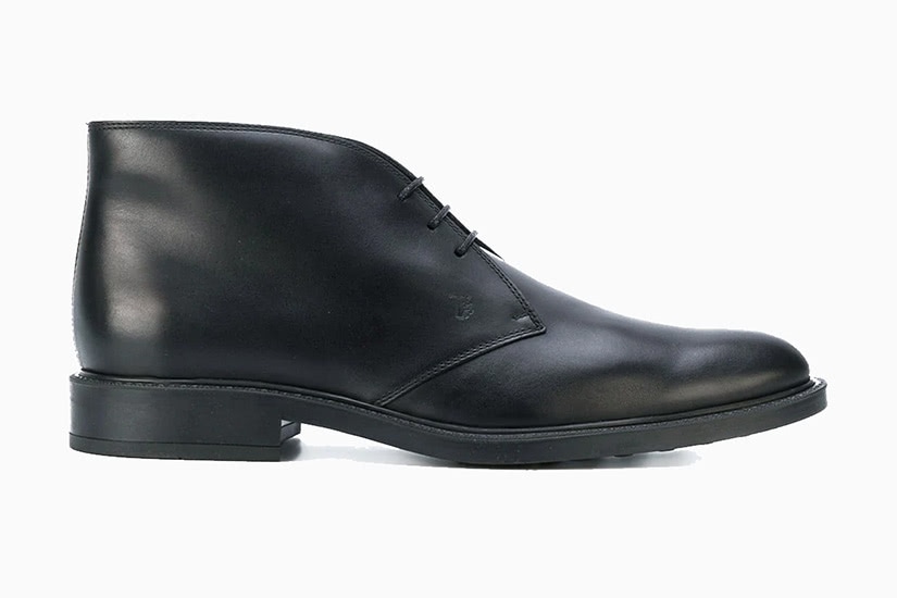 leather desert boots black