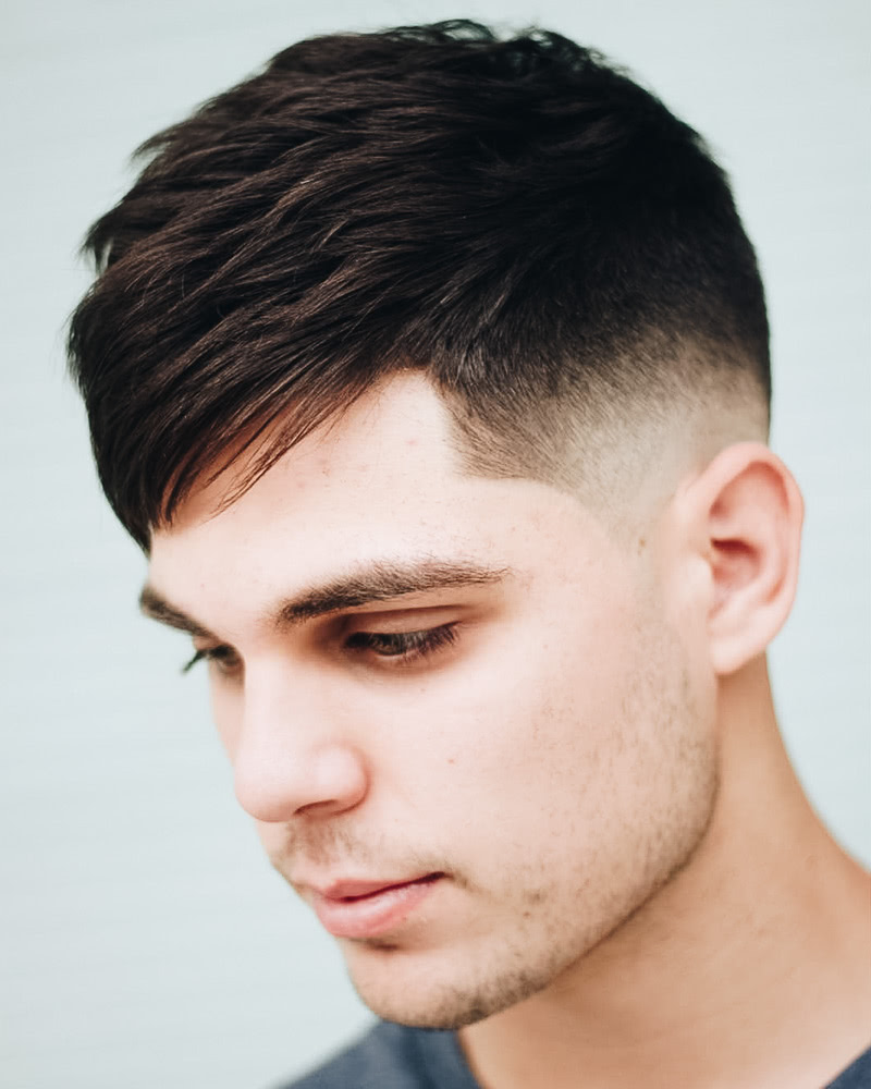 best short haircuts men side part bangs - Luxe Digital