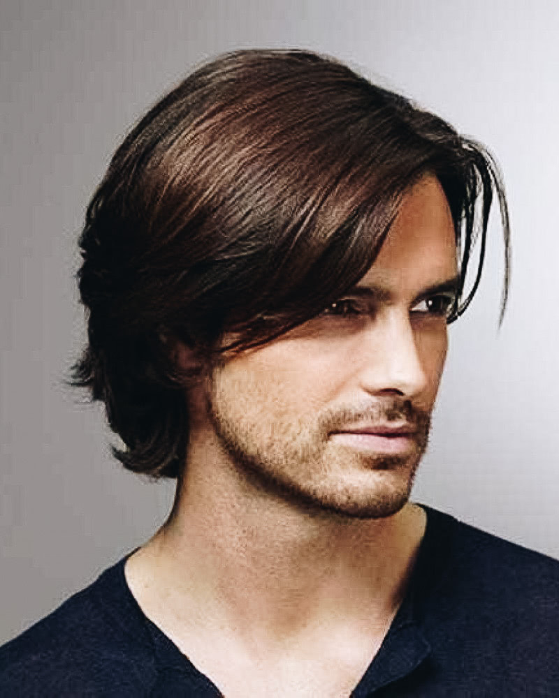 best medium length hairstyles men natural comb-over fringe - Luxe Digital