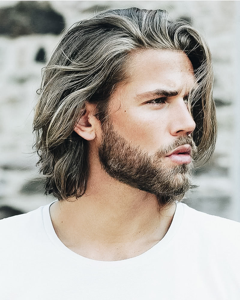 best medium length hairstyles men shoulder cut - Luxe Digital