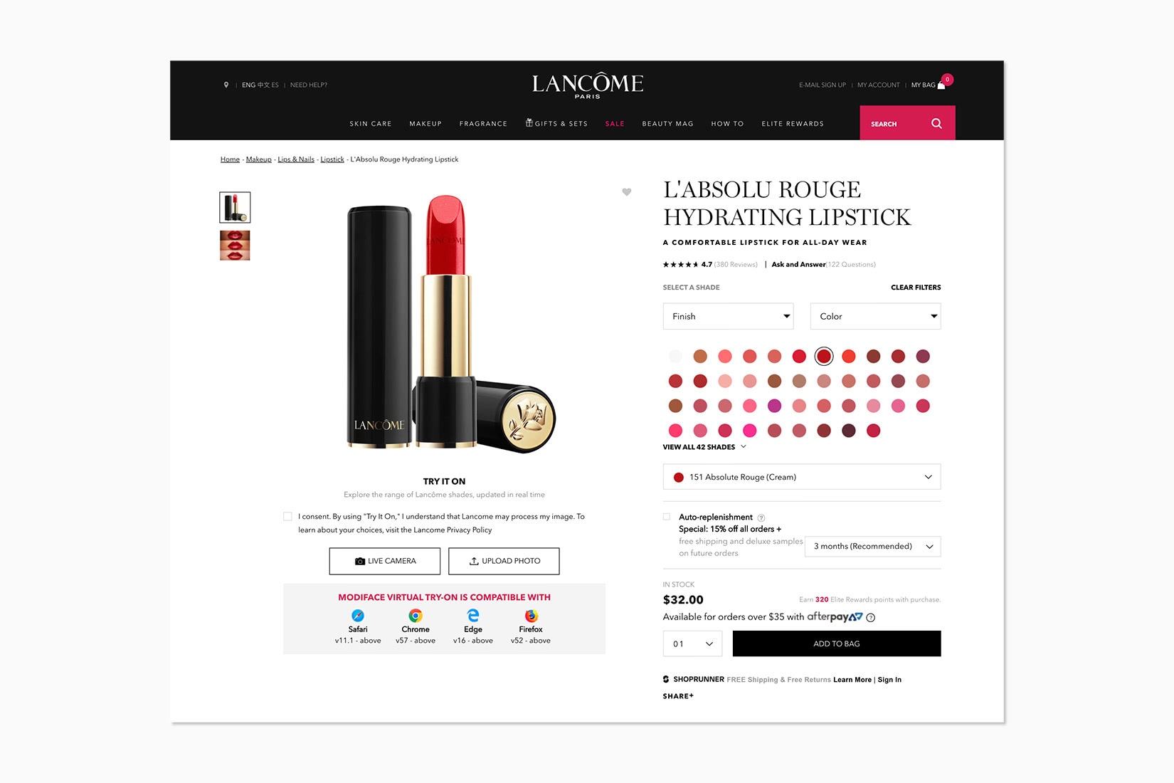 online luxury beauty retail lancome modiface augmented reality - Luxe Digital