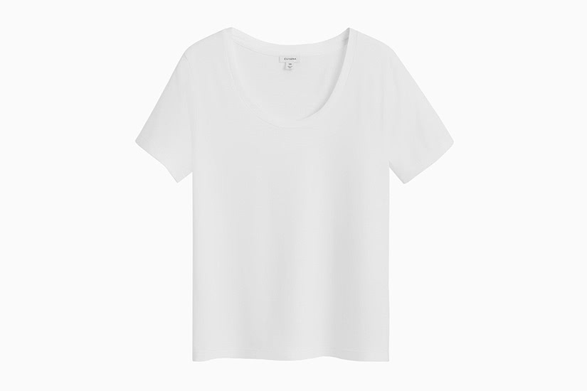 womens white scoop neck t shirt