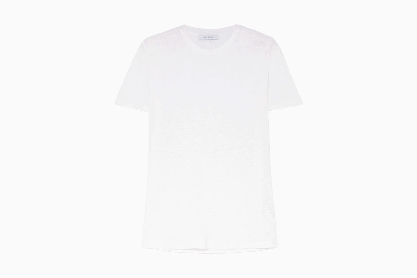 best white t-shirt women ninety percent linen tee luxe digital