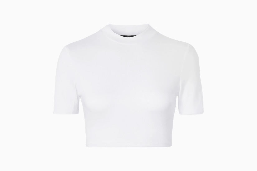 cropped fitted white t shirt