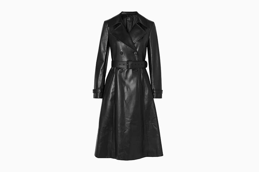 prada leather trench coat