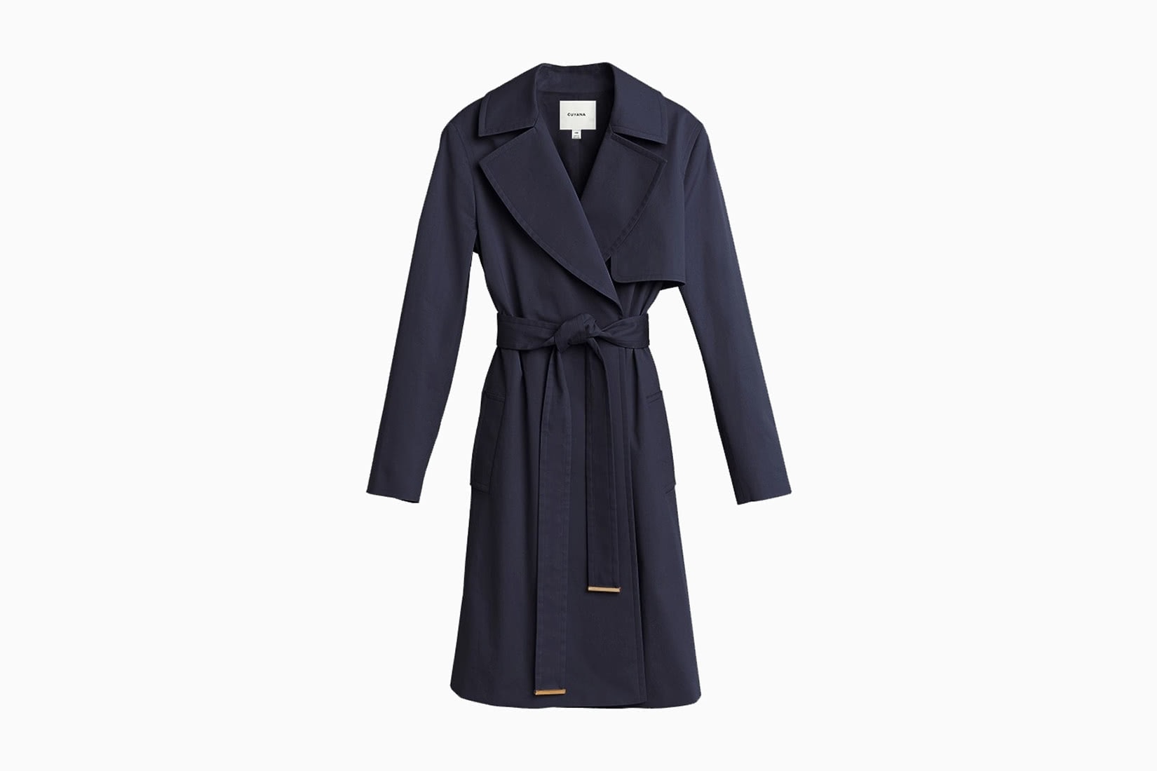 best women trench coat navy cuyana - Luxe Digital