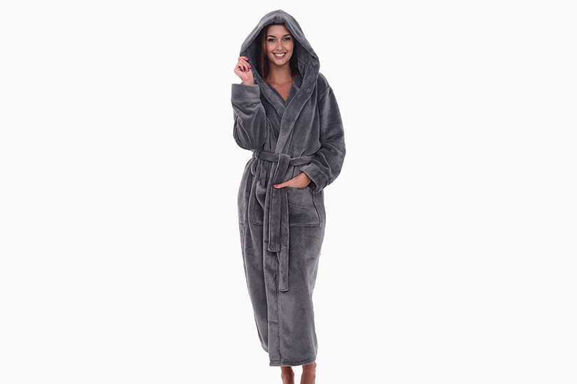 Details about   Ladies Wolf & Harte Warm Luxury Moleskin Shimmer Fleece Nightwear Bathrobe 