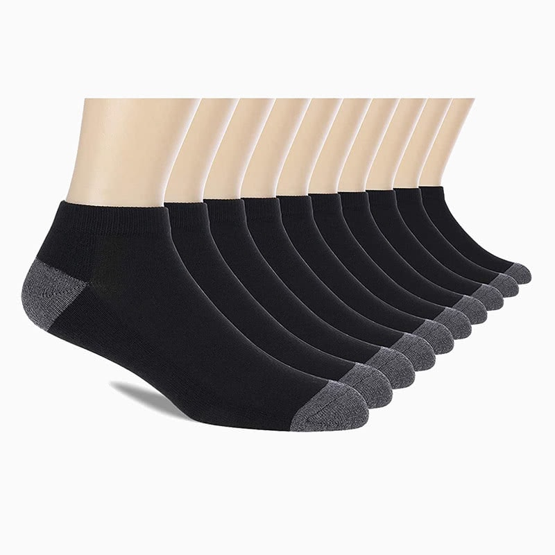 Essentials Mens 10-Pack Cotton Lightly Cushioned Crew Socks