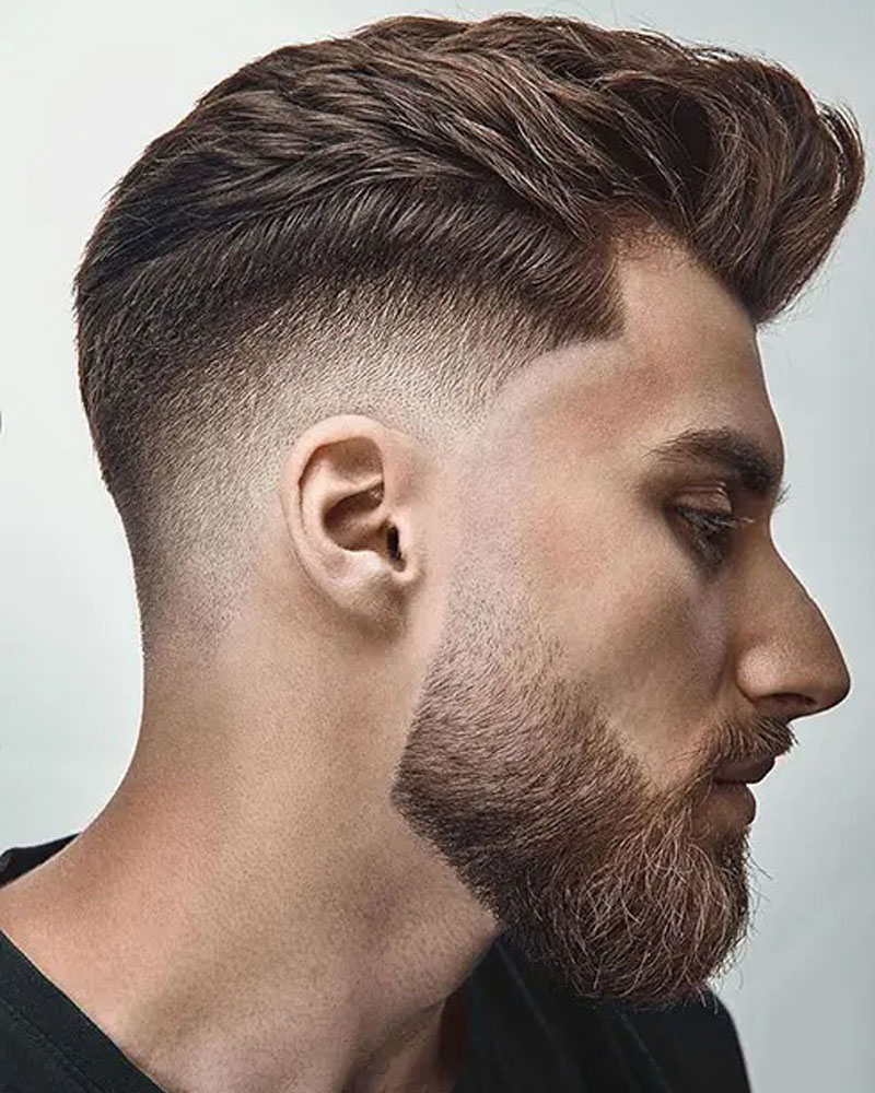 men fade haircuts low drop fade with pompadour Luxe Digital