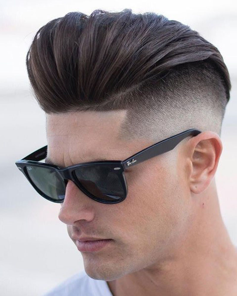 men fade haircuts low drop fade with pompadour Luxe Digital