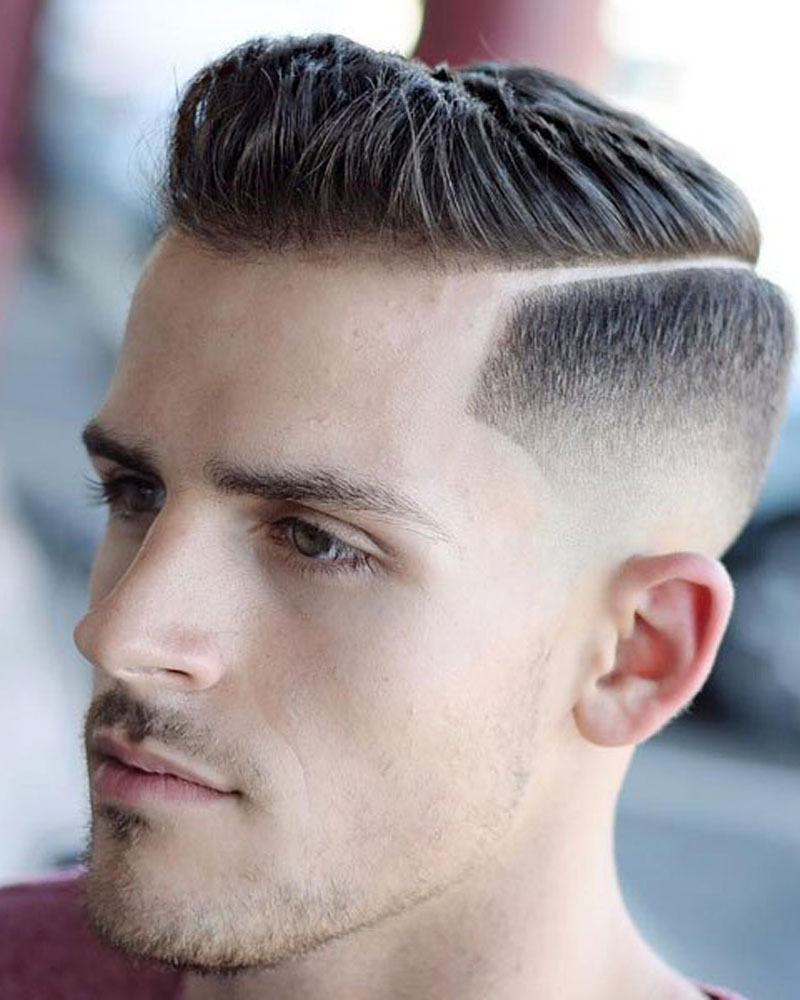 men fade haircuts side part fade Luxe Digital