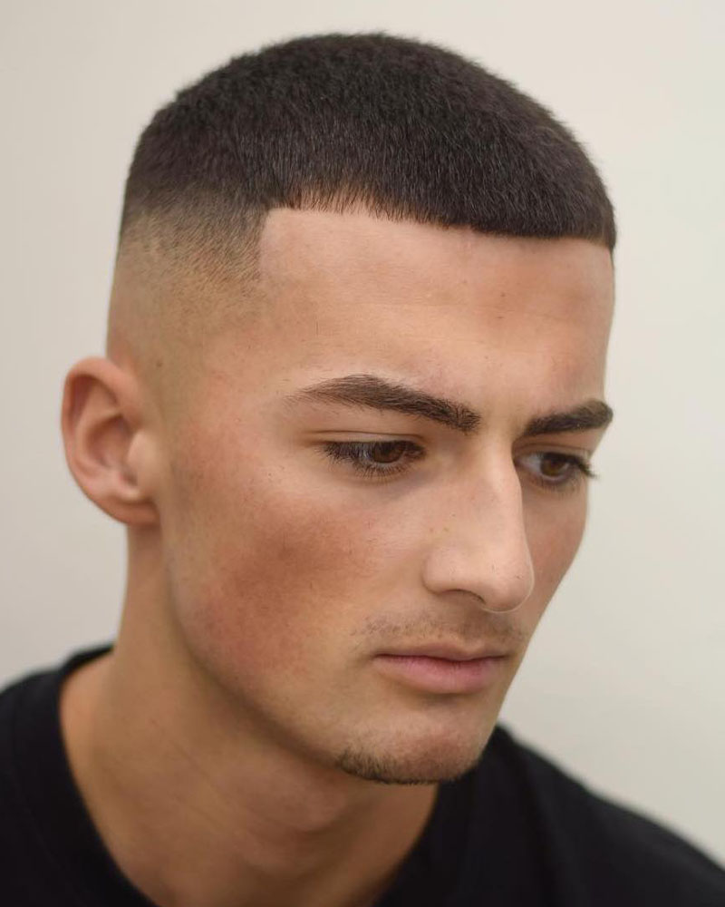 men fade haircuts buzz cut with line up and low temple fade Luxe Digital