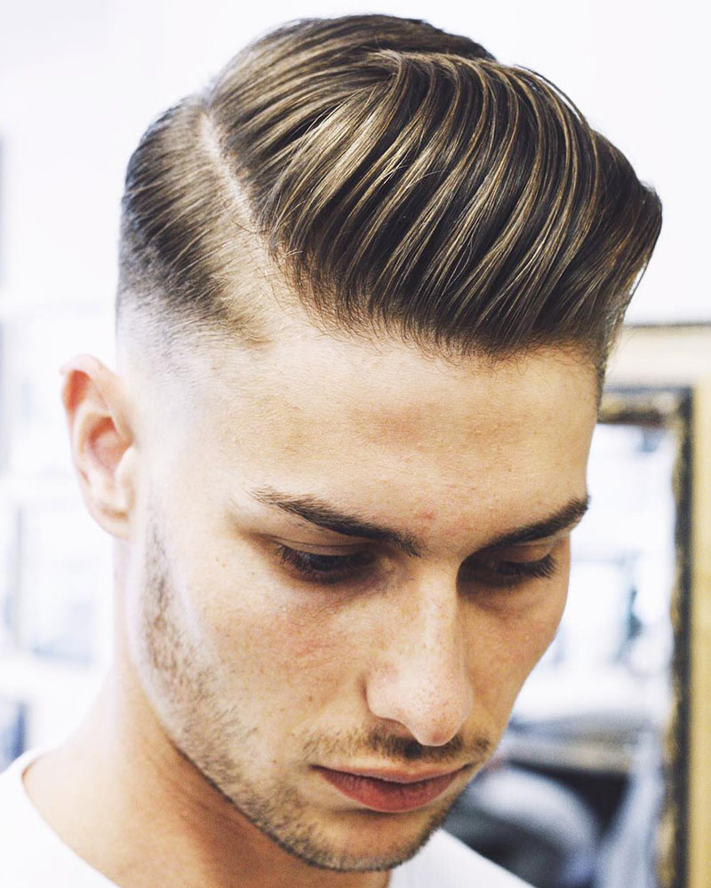 men fade haircuts medium fade with side part Luxe Digital