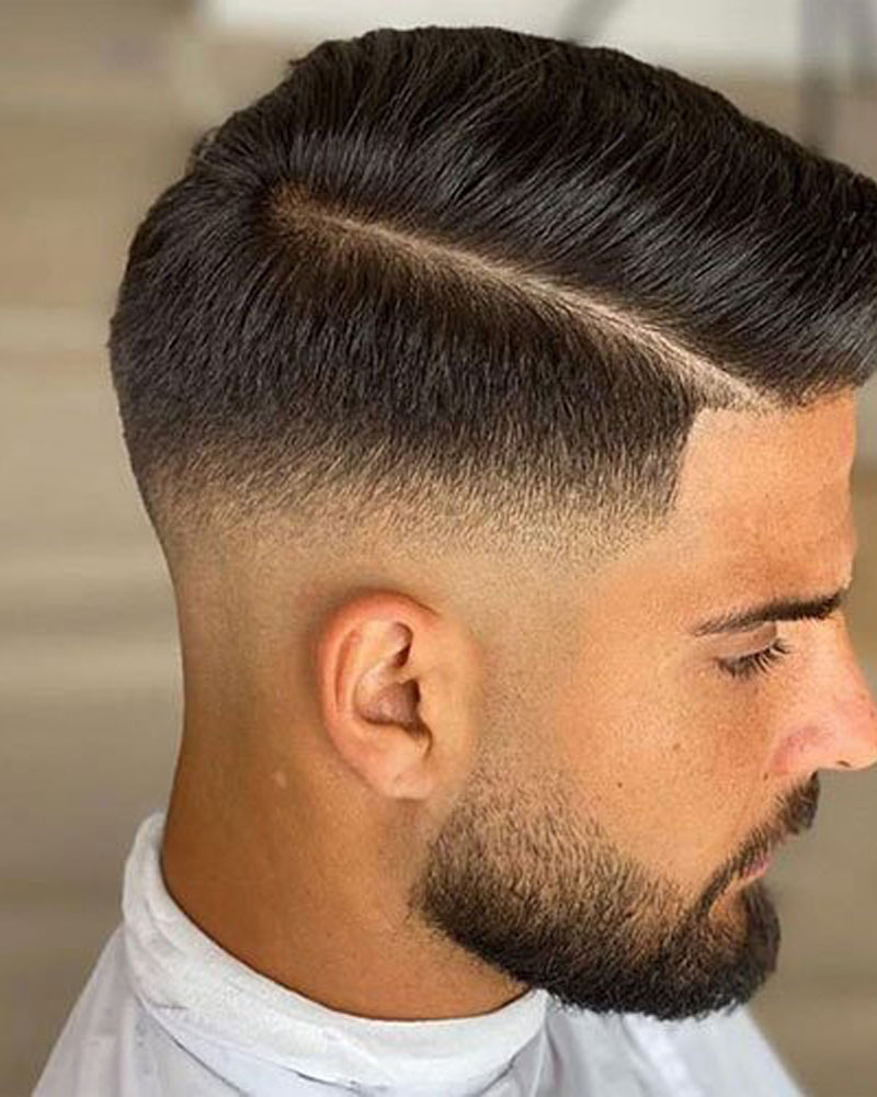 haircut designs line on side