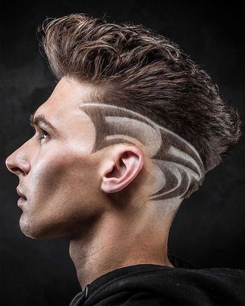 men fade haircuts faded sides with faux hawk and design Luxe Digital