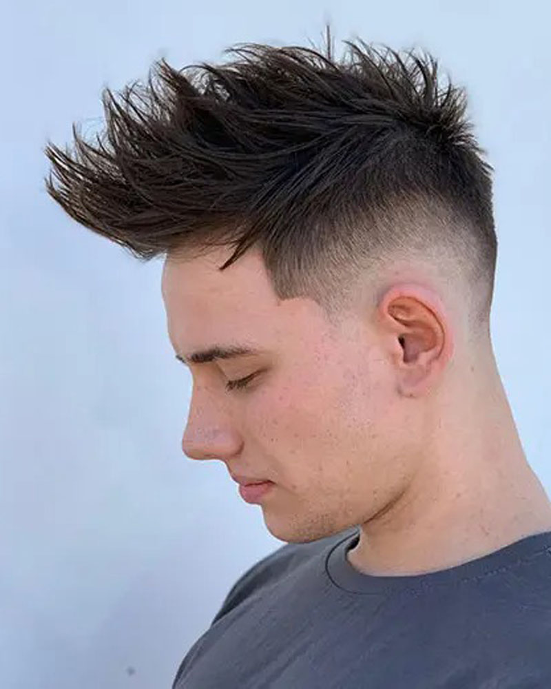 men fade haircuts mid bald fade with spiky hair Luxe Digital