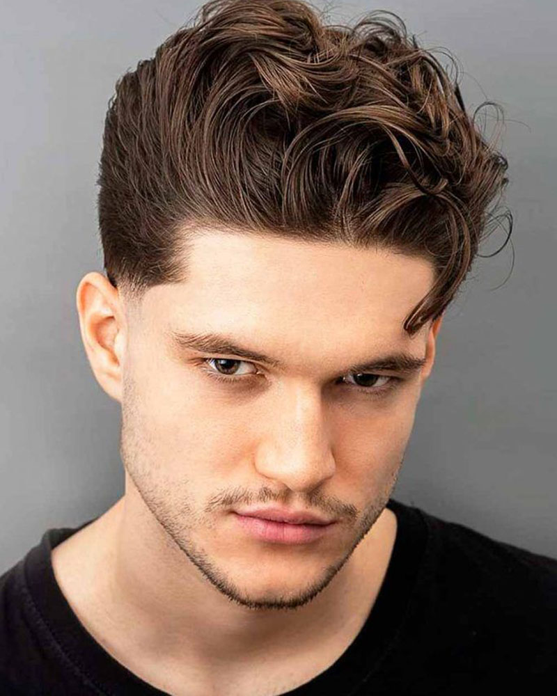 men curly hairstyles slicked back wavy style Luxe Digital