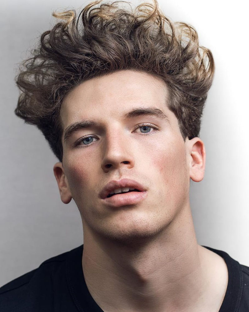men curly hairstyles messy curly quiff Luxe Digital