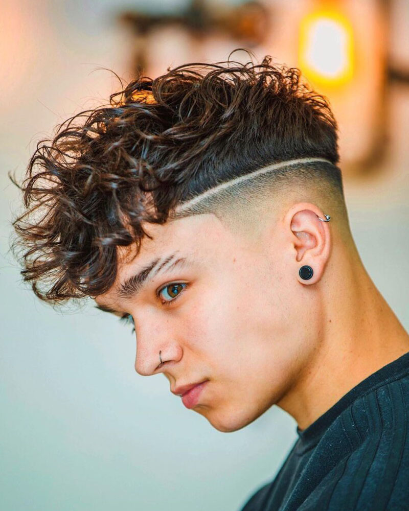 men curly hairstyles textured curls with undercut Luxe Digital