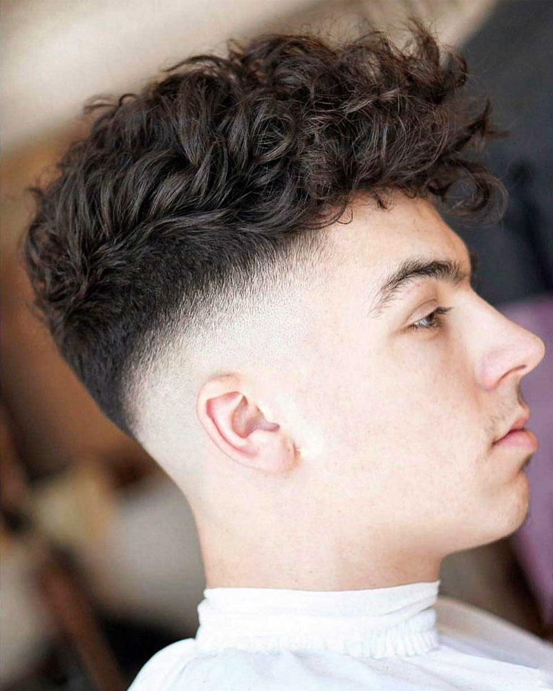 men curly hairstyles curved fade with curls Luxe Digital