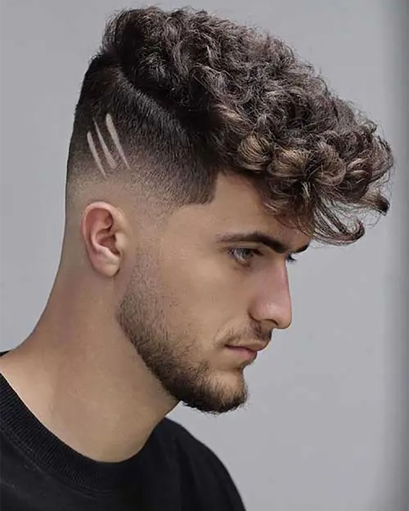 men curly hairstyles fancy curls with tapered design Luxe Digital