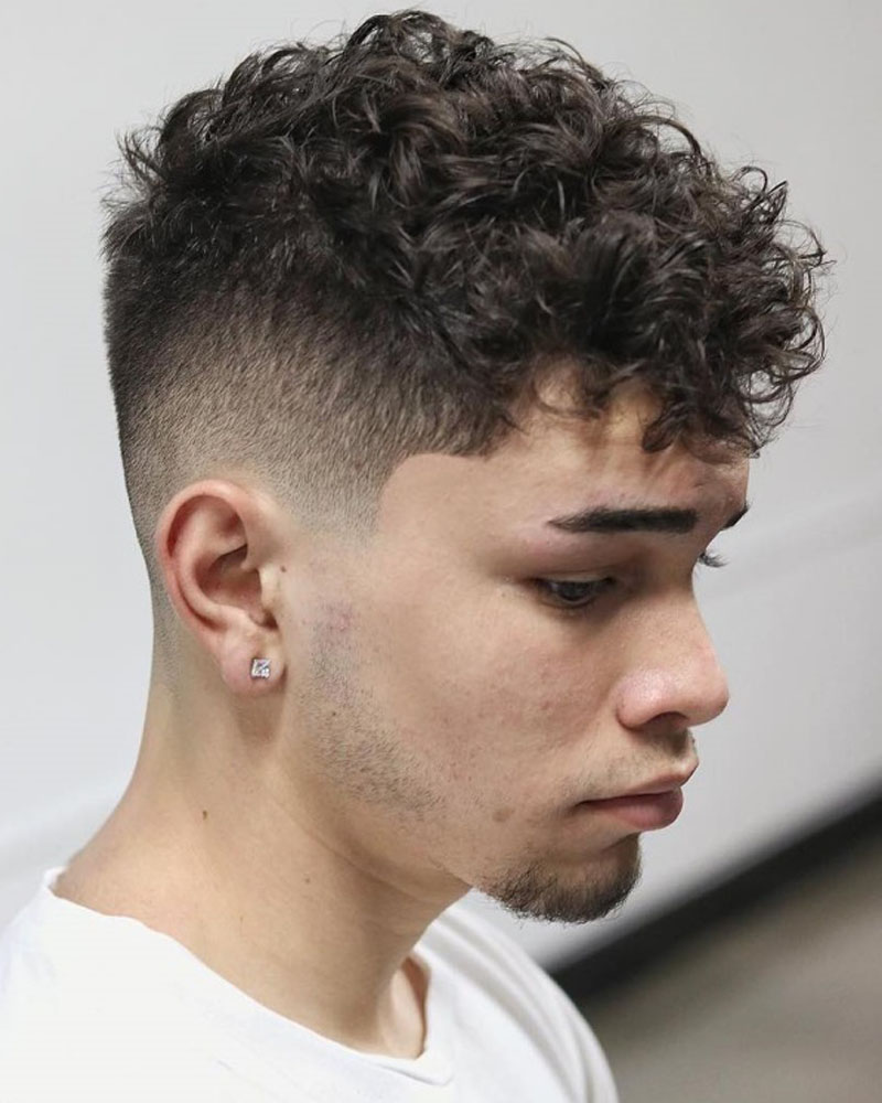 men curly hairstyles temple fade with curled top Luxe Digital