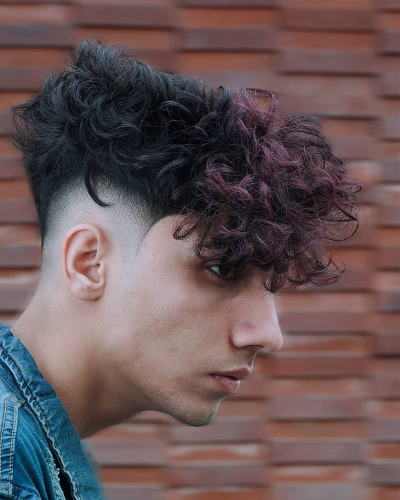 men curly hairstyles undercut curls with sleek fade Luxe Digital
