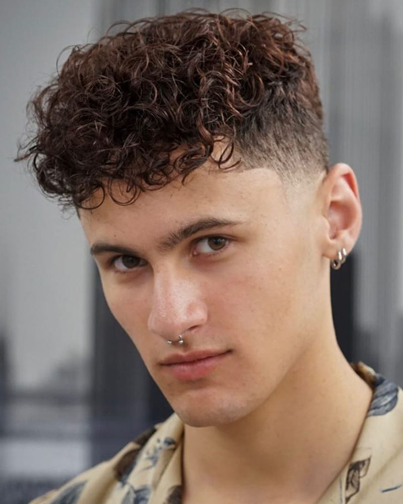 men curly hairstyles curly short crop and taper Luxe Digital