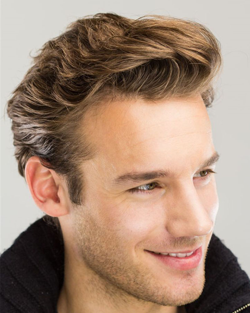 men curly hairstyles medium curled side brush up Luxe Digital