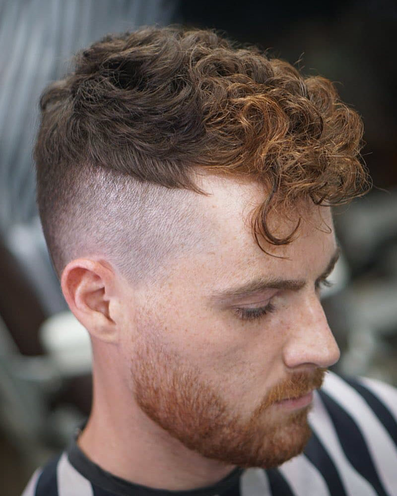 men curly hairstyles dense curled shag with temple undercut Luxe Digital