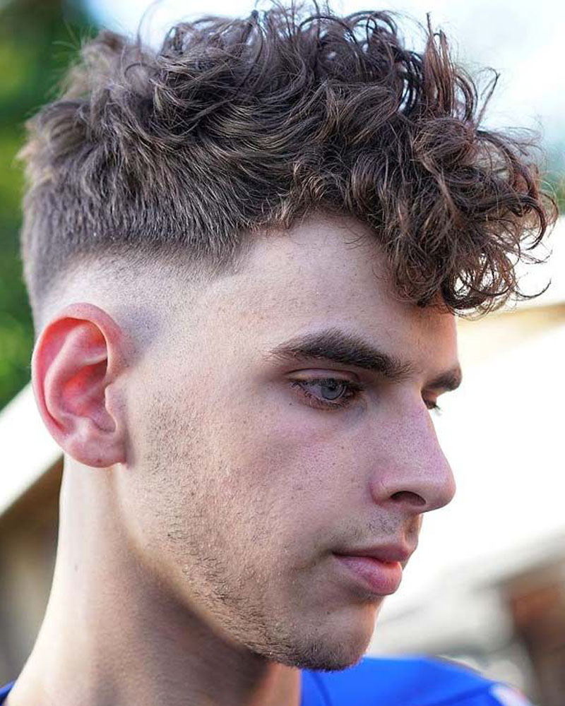 men curly hairstyles big curls shag with undercut taper Luxe Digital