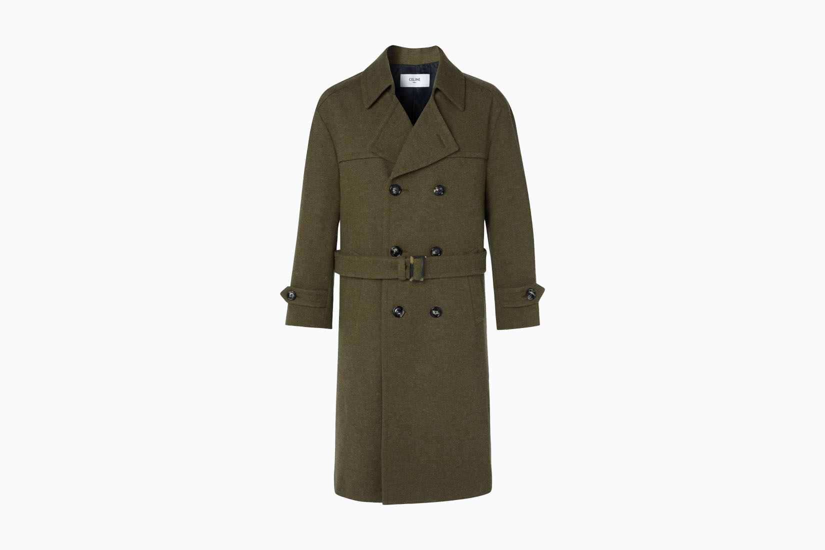 Gucci Classic Double-Breasted Light Trench Coat Military Green