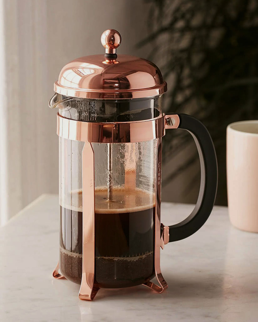 Chambord modern coffee press copper from Bodum 