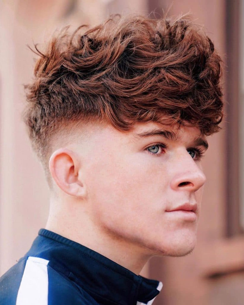 taper fade haircuts men fade with messy curls Luxe Digital