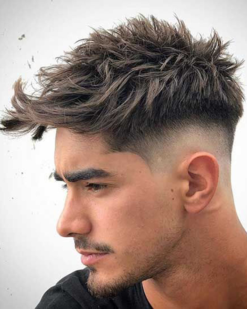taper fade haircuts men hand brushed tousled tapered fade Luxe Digital