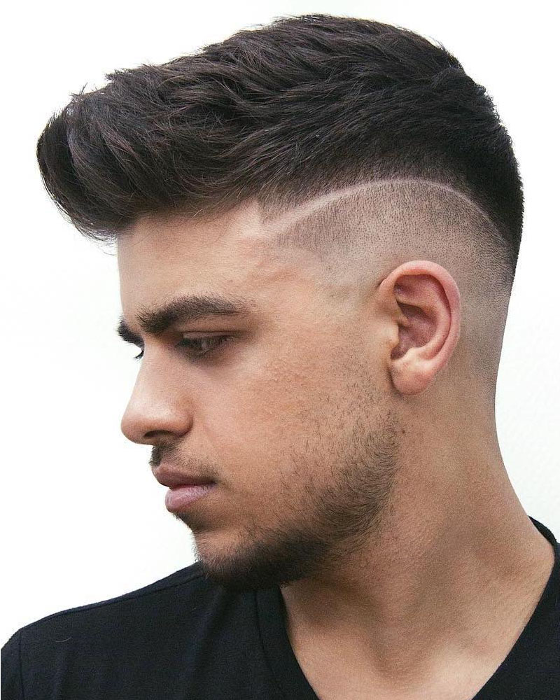 taper fade haircuts men brushed up shaved hairline Luxe Digital