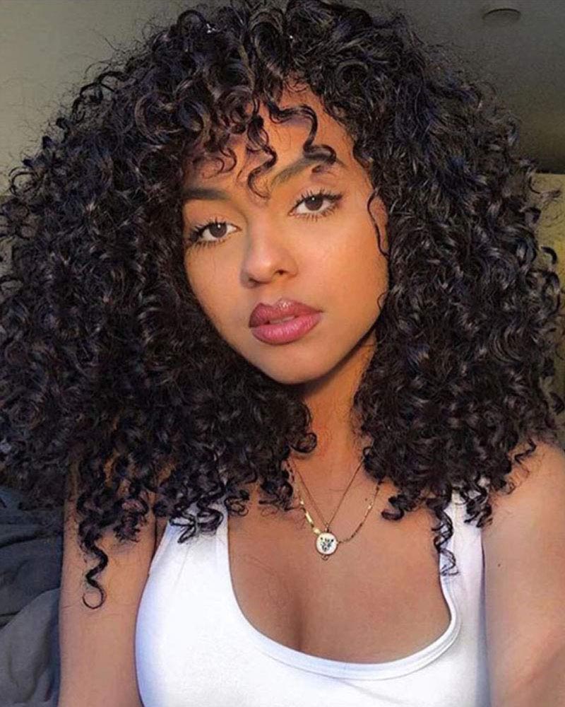 medium length hairstyles women shoulder length hair with an afro Luxe Digital